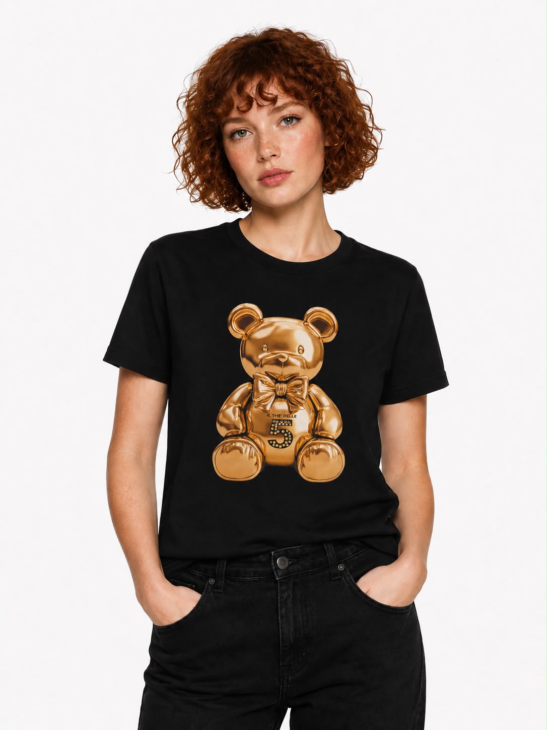 SCIRTY TEDDY GOLD T-SHIRT NERA