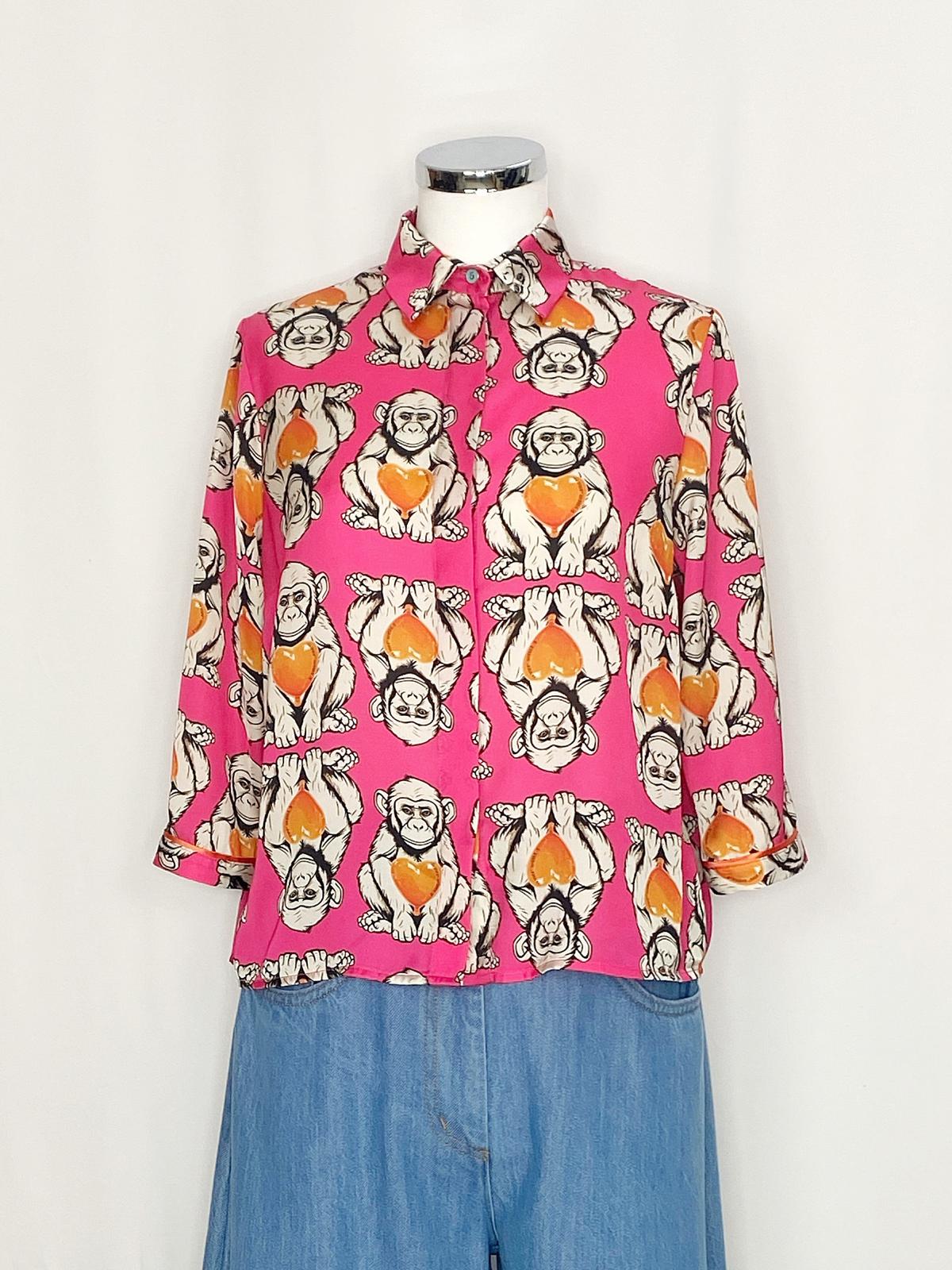 CAMICIA SPOON MONKEY PINK- IL THE DELLE 5
