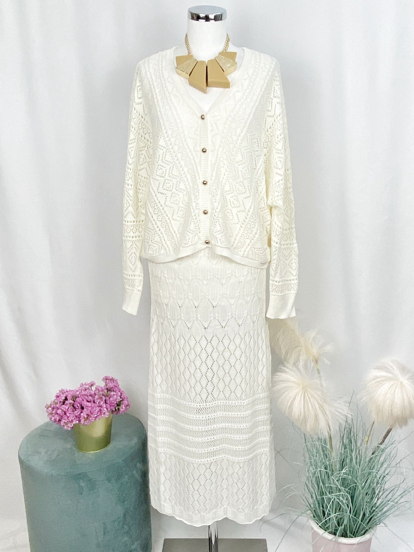 CARDIGAN CIRCE CREAM-ART LOVE