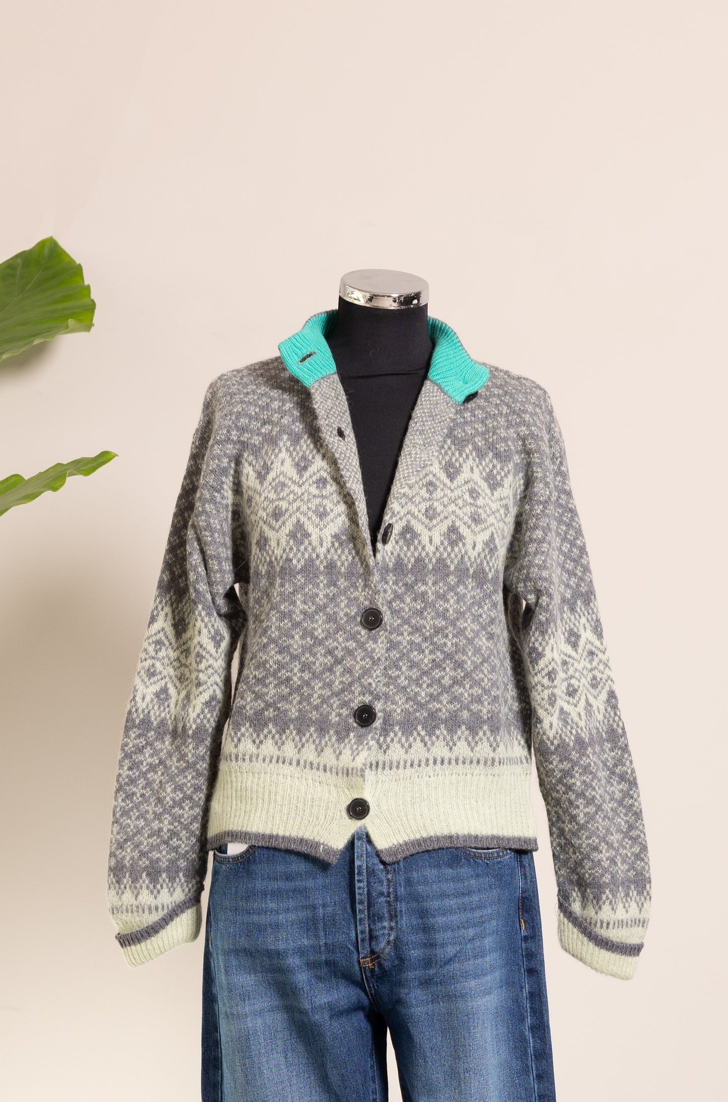 MAGLIONE GRIGIO E LIME -SOLOTRE-