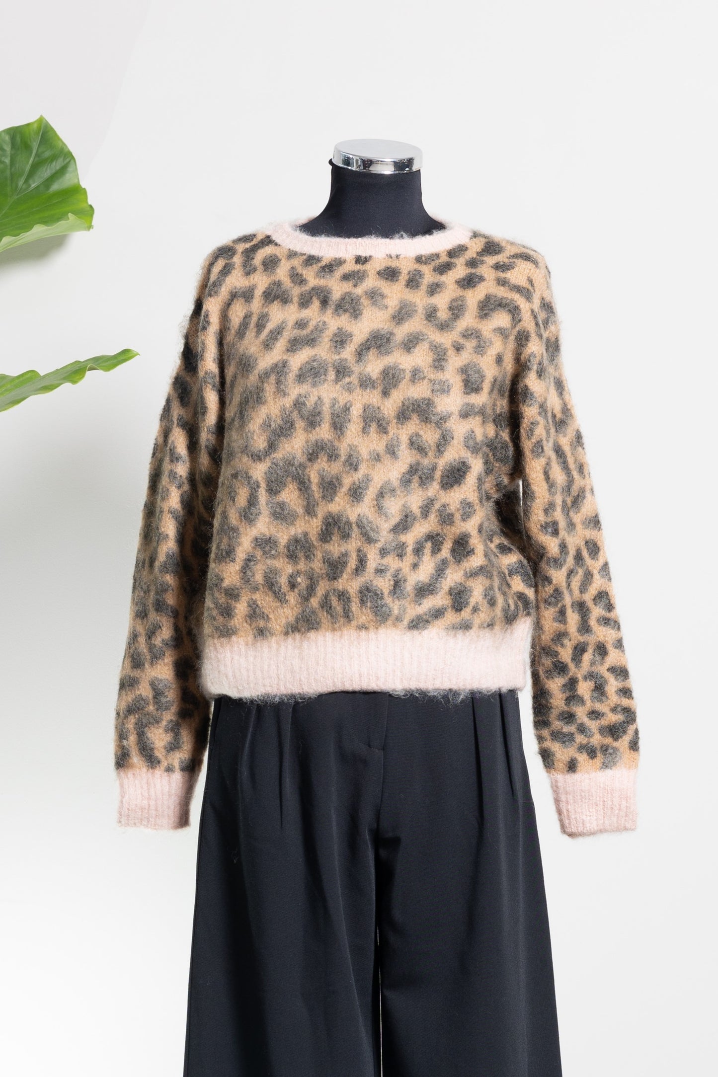 MAGLIONE ROSA ANIMALIER -MOTEL-