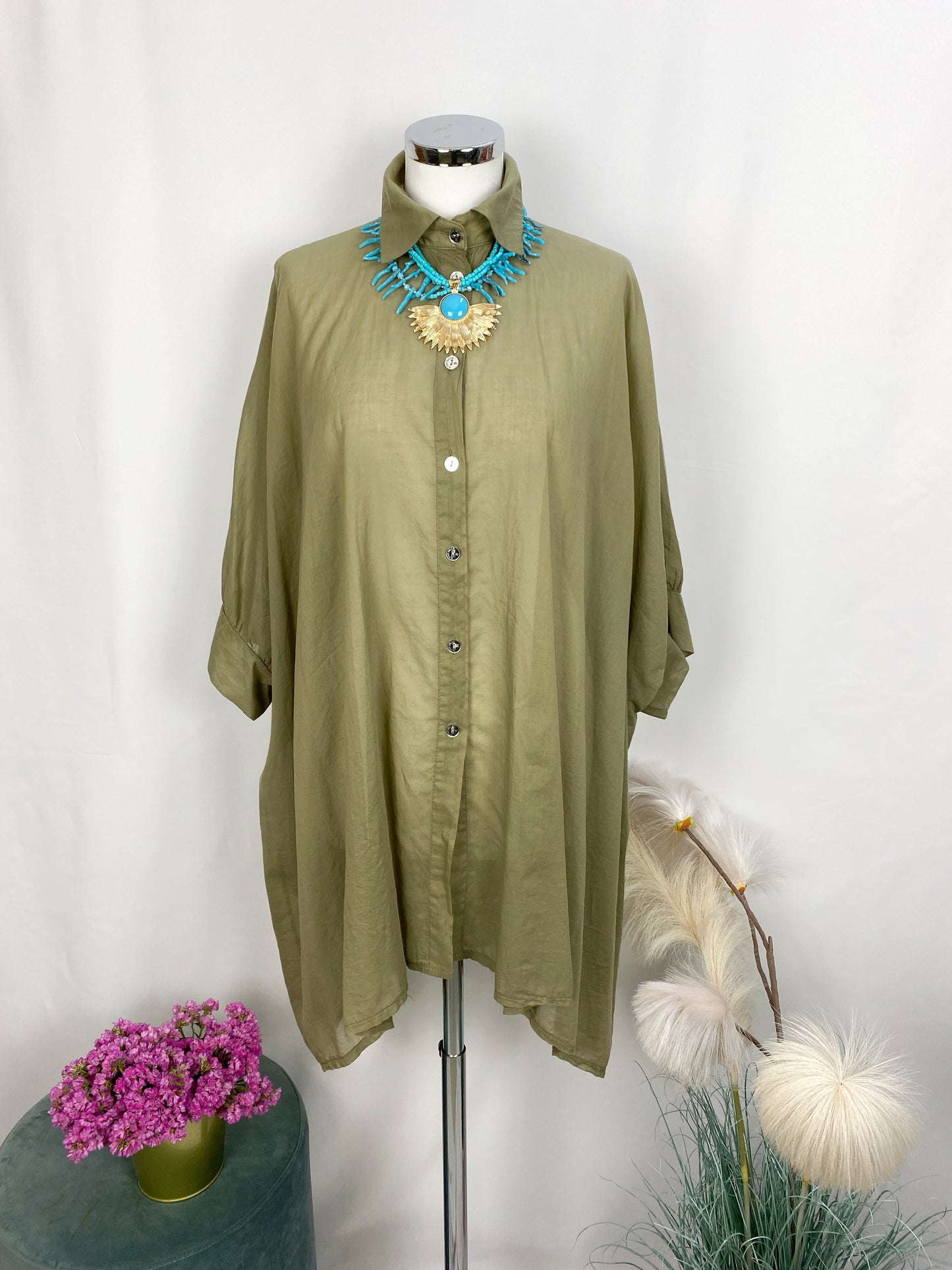 CAMICIA KALLIOPE SLATE GREEN- IL THE DELLE 5