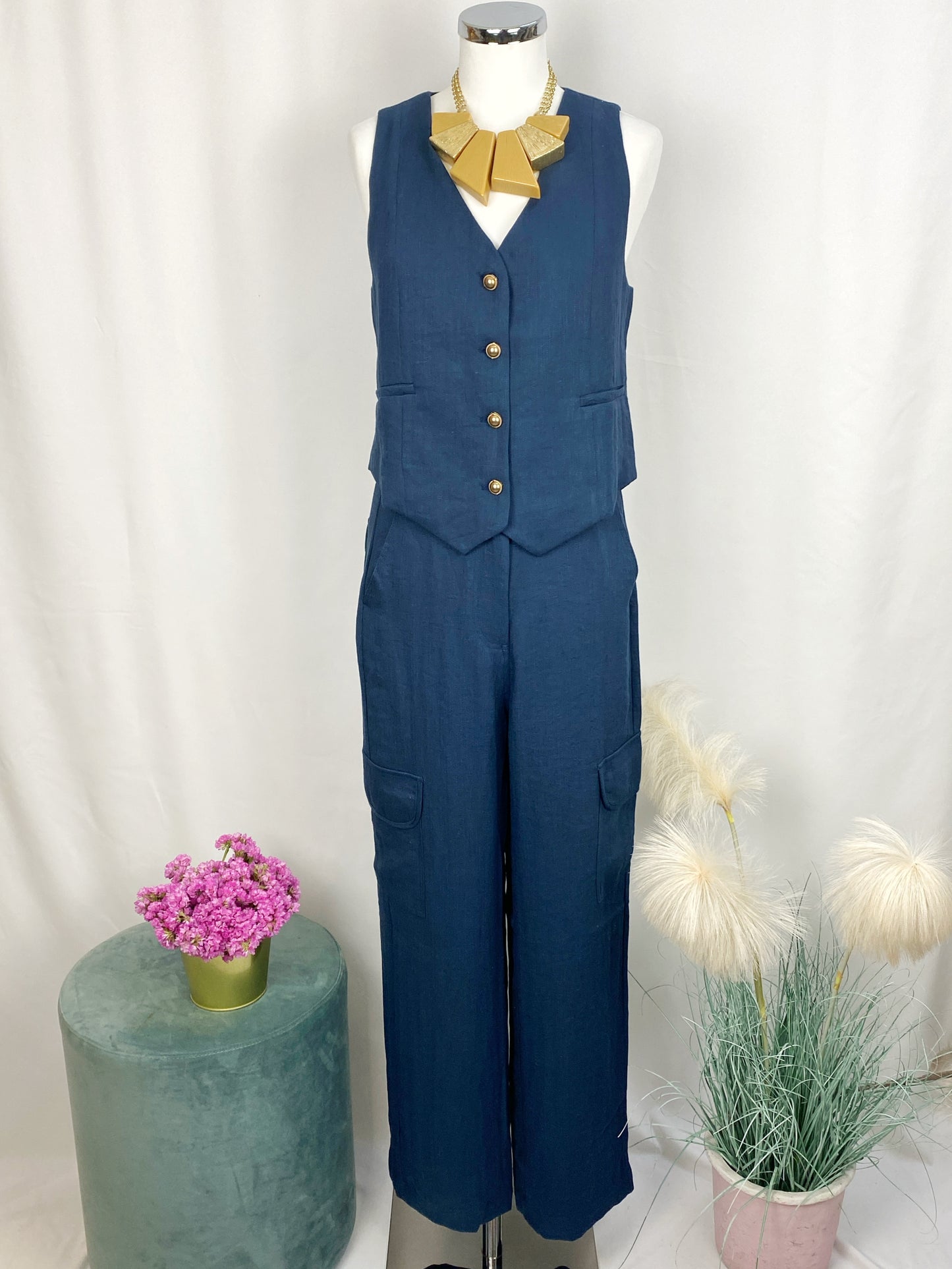GILET CHINE NAVY-ART LOVE
