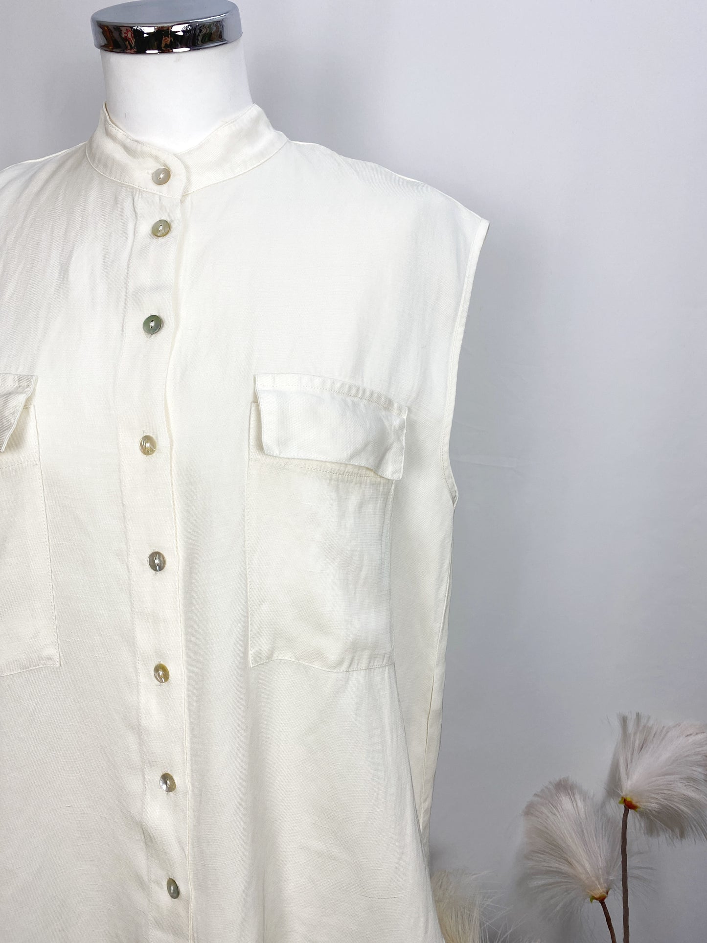 CAMICIA CON TASCONI PANNA ANITIE'