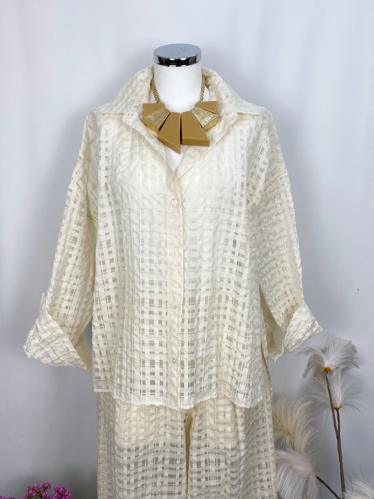 CAMICIA QUADRETTI PANNA- SOLOTRE