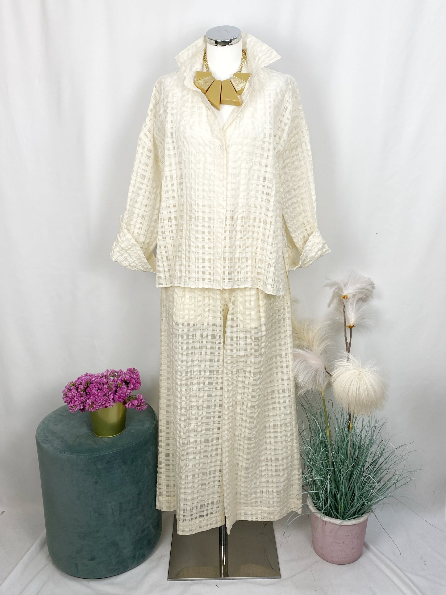 CAMICIA QUADRETTI PANNA- SOLOTRE