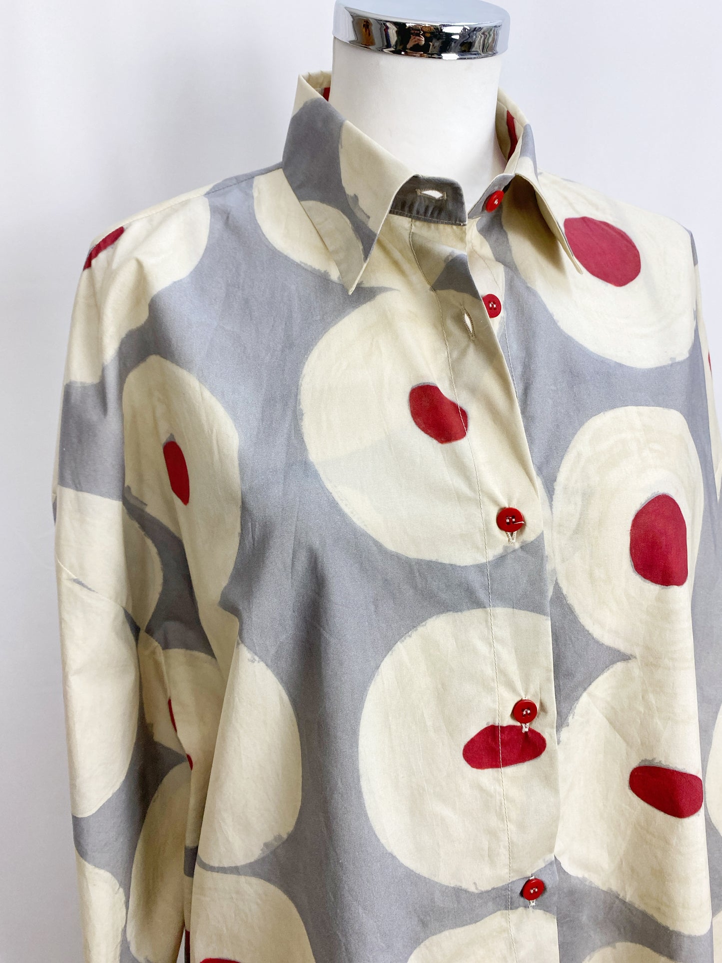 CAMICIA CON CERCHI PANNA E ROSSI- SOLOTRE