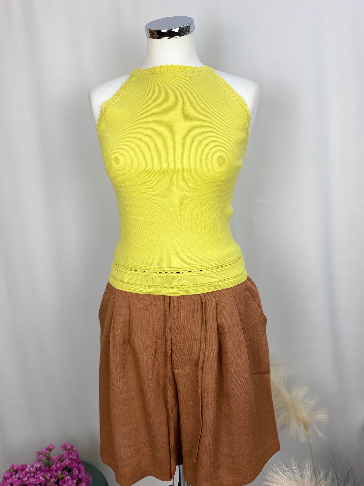 TOP ALMINA YELLOW O CREAM-ART LOVE