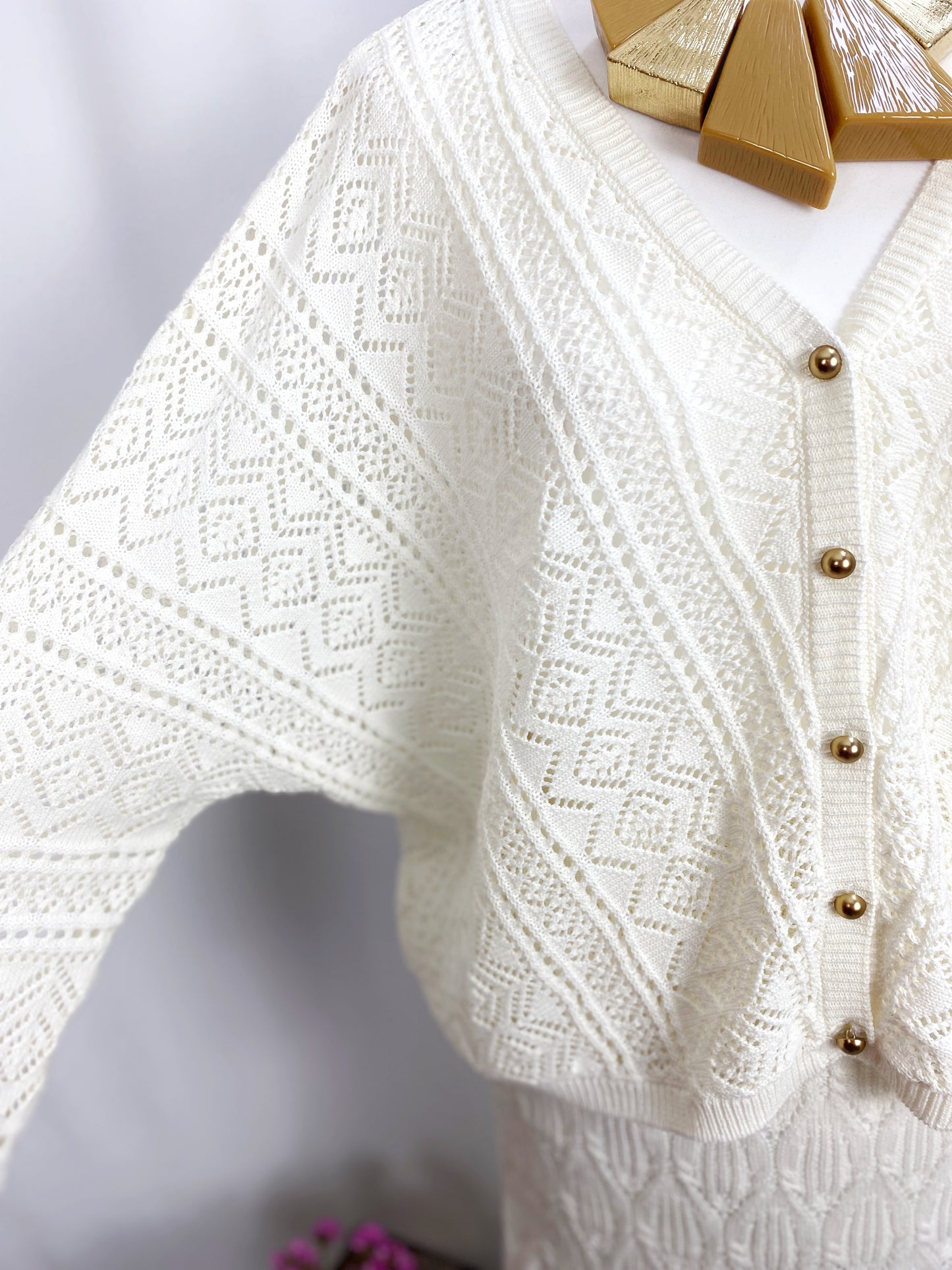 CARDIGAN CIRCE CREAM-ART LOVE