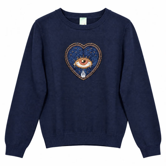 Il thè delle 5 | Maglia Lisa Heart Dark Blue