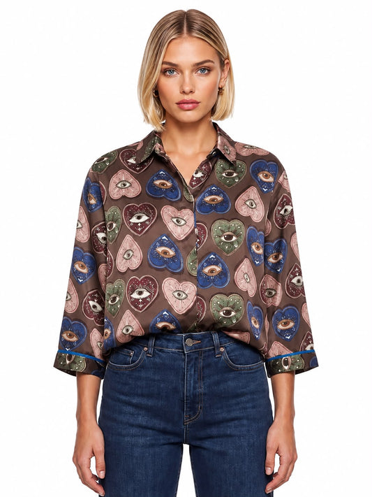 Il thè delle 5 | Camicia Spoon Cuori caffè