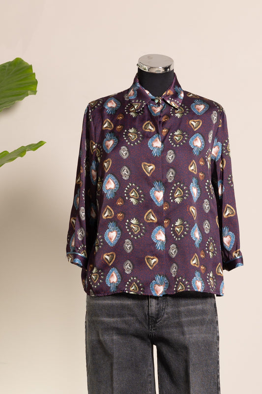 CAMICIA SPOON HEART PURPLE -IL THE DELLE 5-