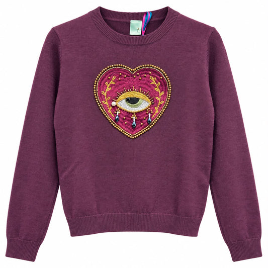 Il thè delle 5 | Maglia Lisa Heart Burgundy